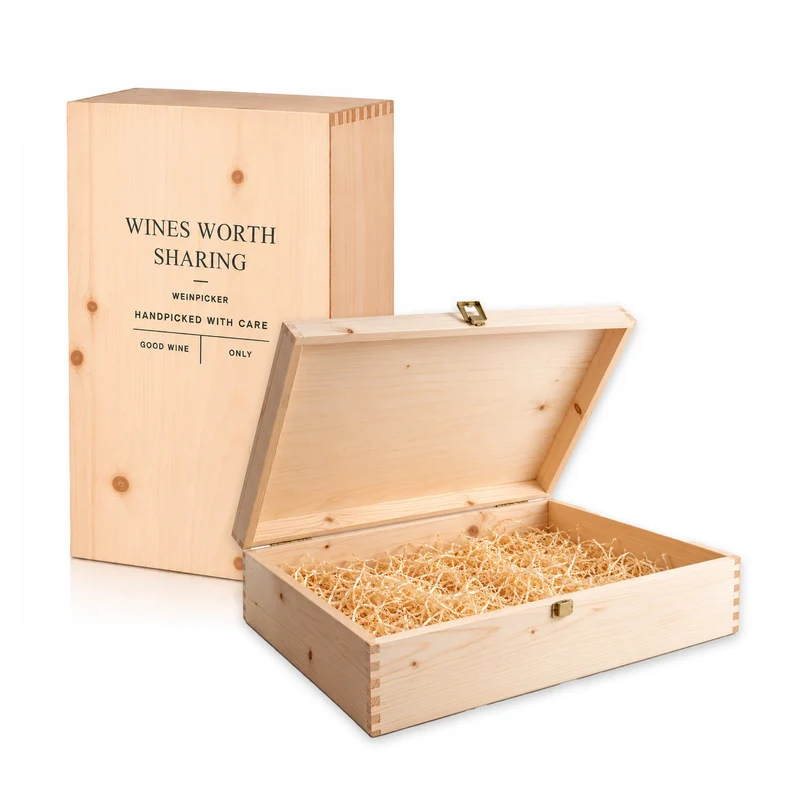 Holz-Geschenkbox für Wein - 3 Flaschen