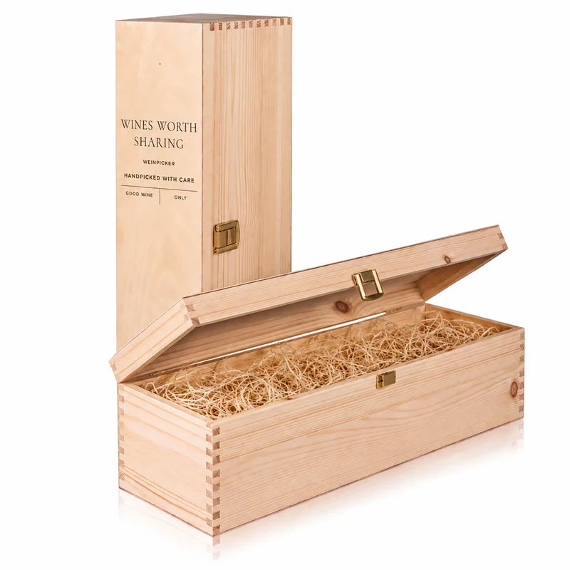 Holz-Geschenkbox für Wein - 1 Flasche