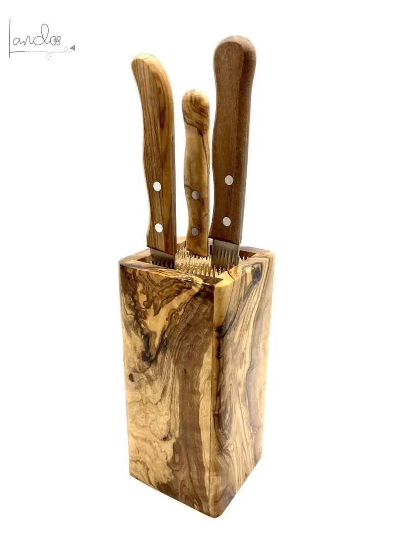 Utensilienblock DESIGN für Küchenutensilien, aus Olivenholz