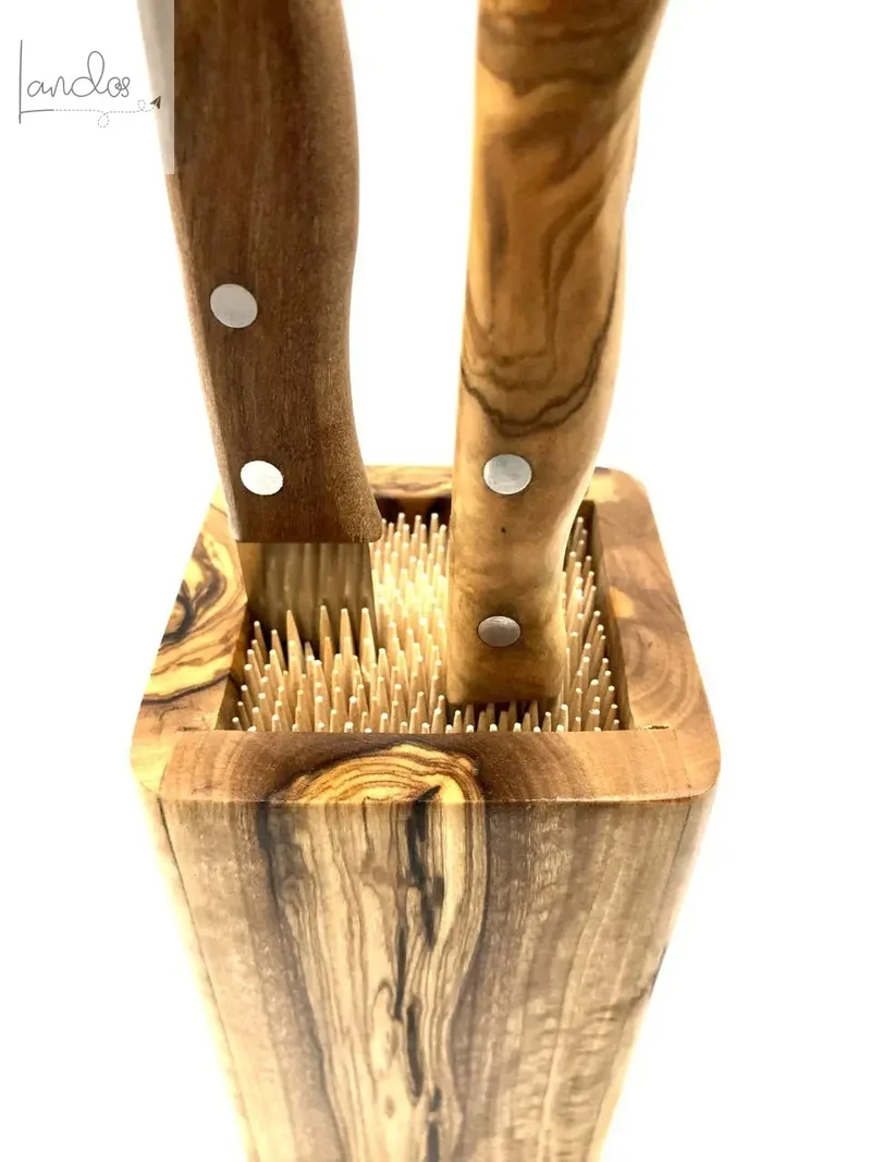Utensilienblock DESIGN für Küchenutensilien, aus Olivenholz