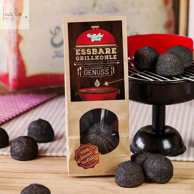 Die Essbare Grillkohle Wundertüte M Schwarze Marshmallows