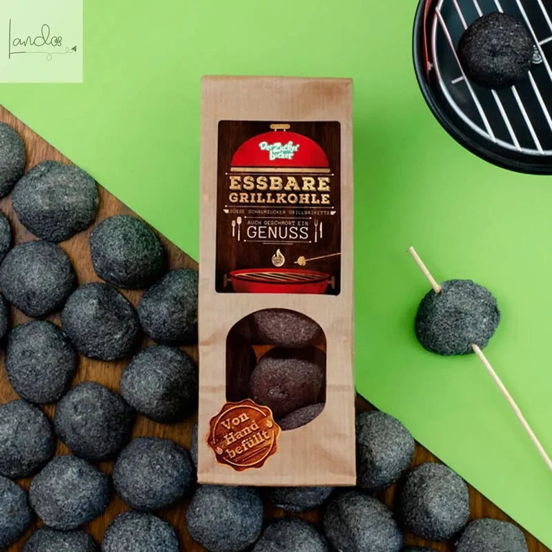 Die Essbare Grillkohle Wundertüte M Schwarze Marshmallows