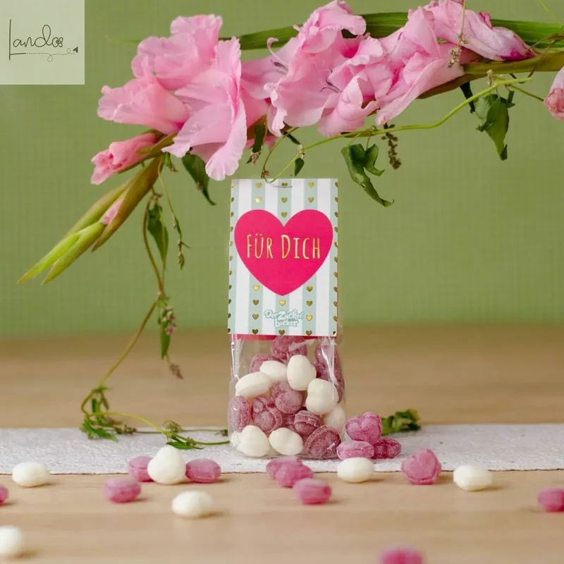 Naschbeutel Für Dich Bonbon Herzen vegan Geschenk