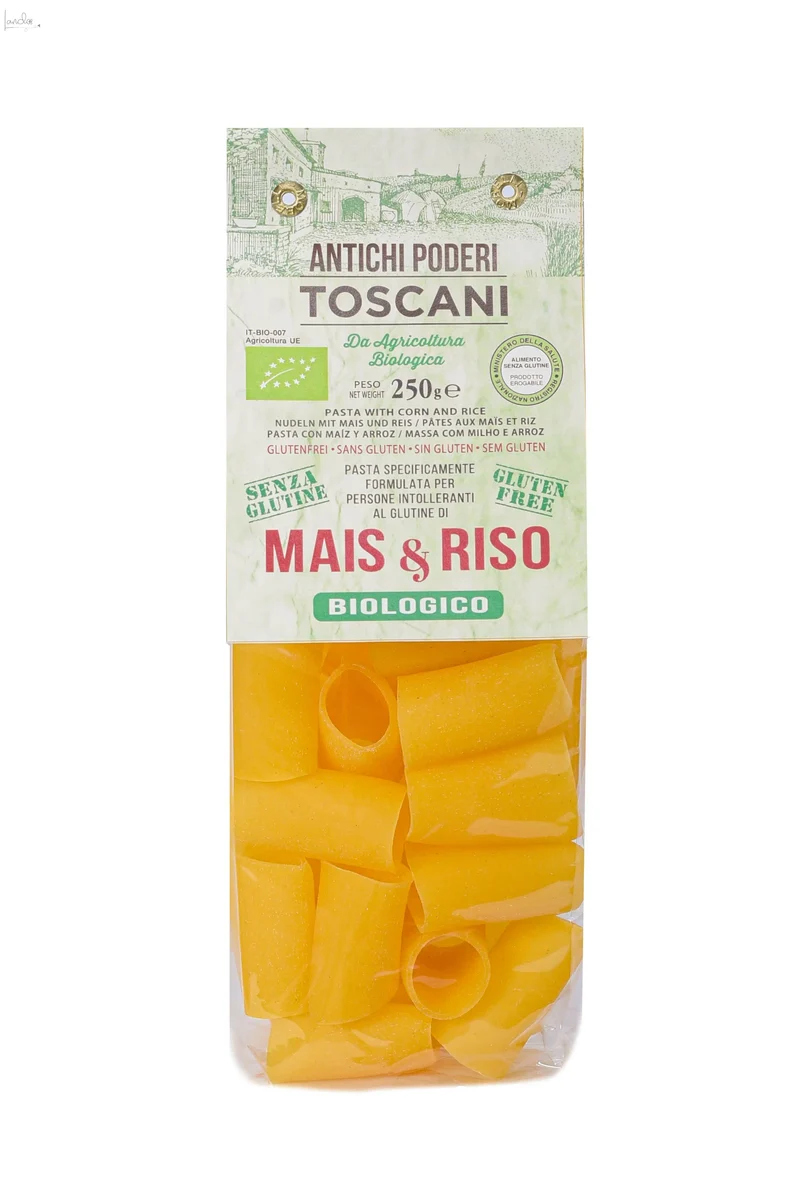 Glutenfreie Paccheri-Nudeln aus Reis und Mais - 250 g