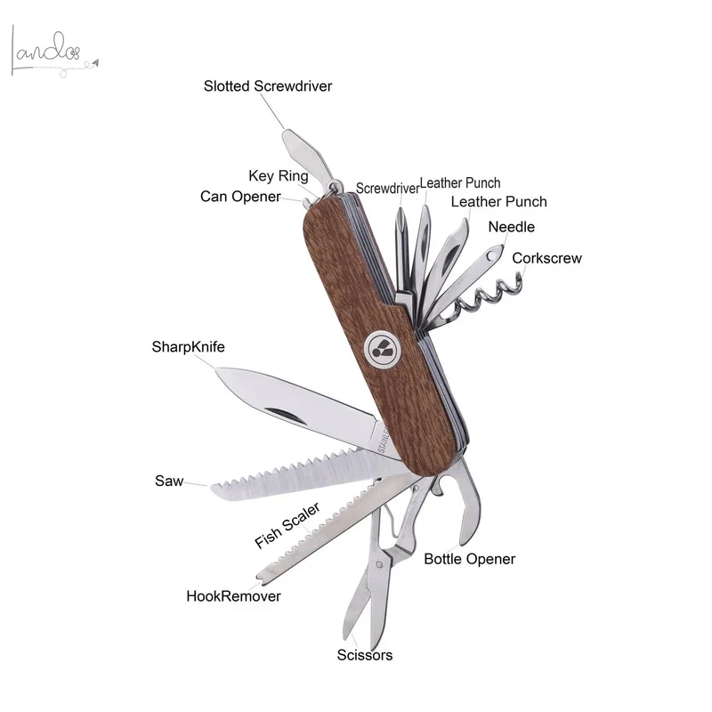 Laguiole Heritage Multifunktionsmesser mit Griff aus Rosenholz