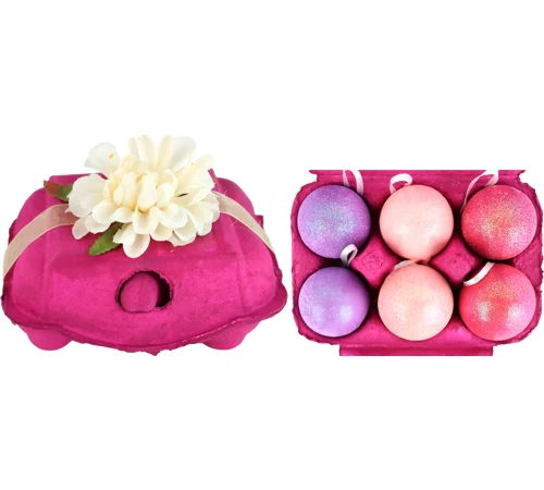 Eierbox "Floral Nest" gemischt Pink