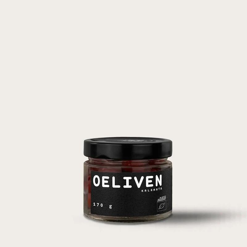 OELiven Kalamata 170 g - schwarze Oliven, mit oregano