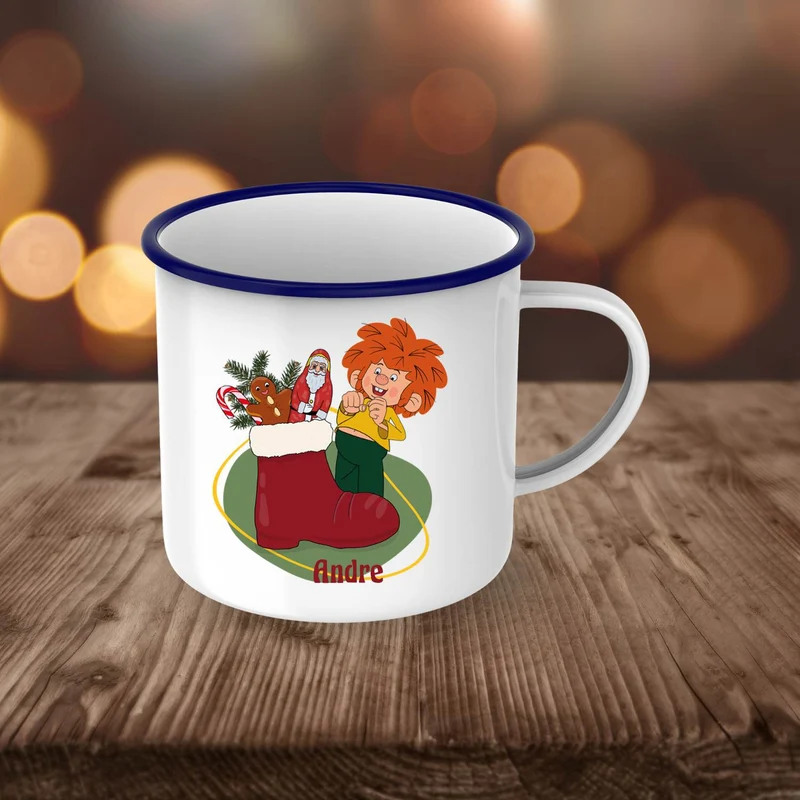 ®Pumuckl Emaille-Tasse "Nikolaus" personalisierbar
