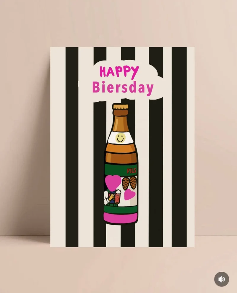 * Happy Biersday * Postkarte