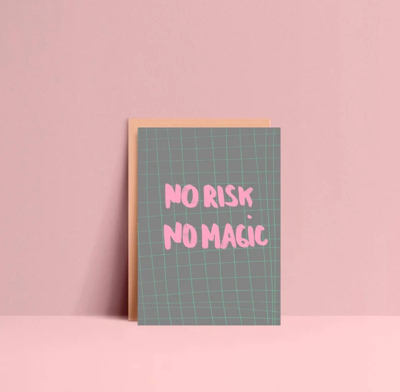 * No Risk no Magic * Postkarte