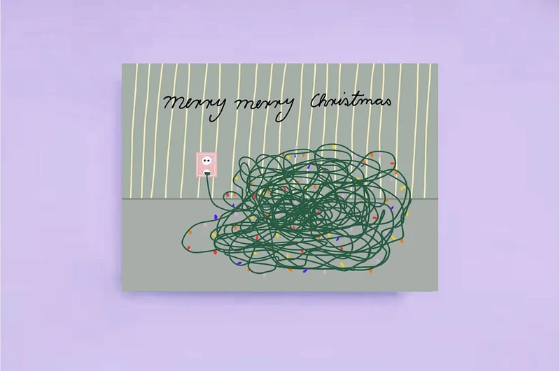 * Tangled cables * Weihnachtskarte
