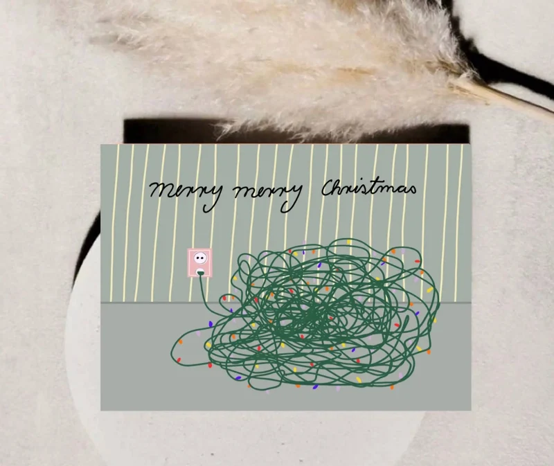 * Tangled cables * Weihnachtskarte