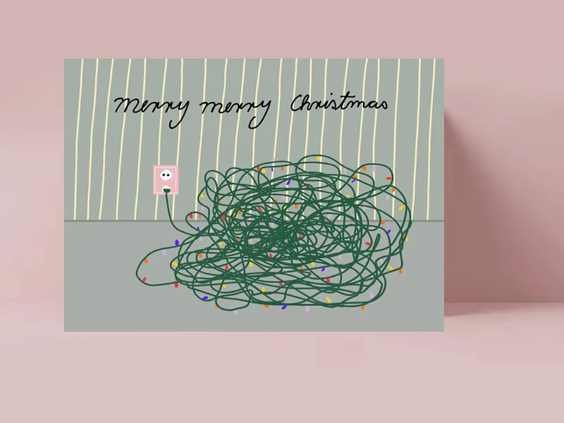 * Tangled cables * Weihnachtskarte