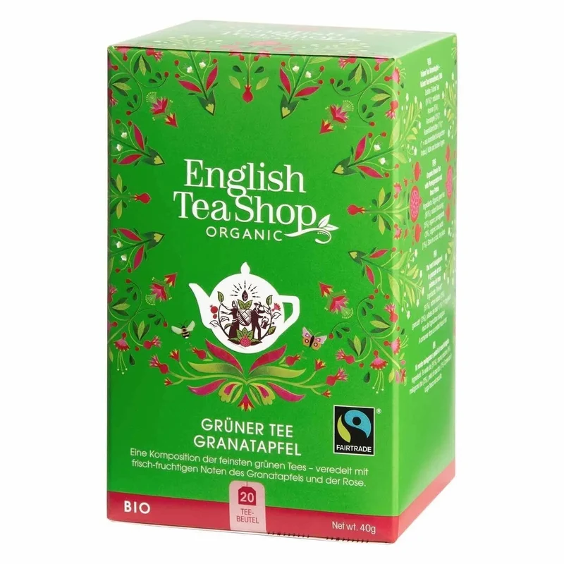 Green Tea Pomegranate, ORGANIC FT, 20 Tea Bags
