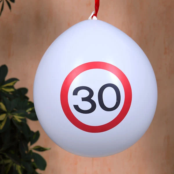 8 Luftballons Verkehrsschild 30