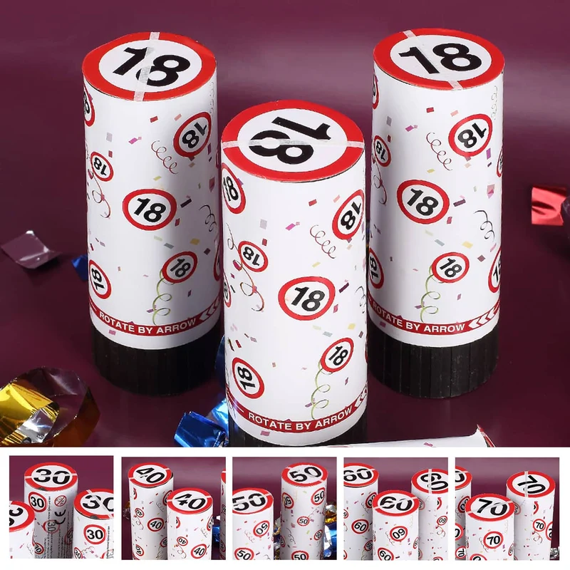 Mini-Konfetti-Kanonen mit Jahreszahl - 4er Set