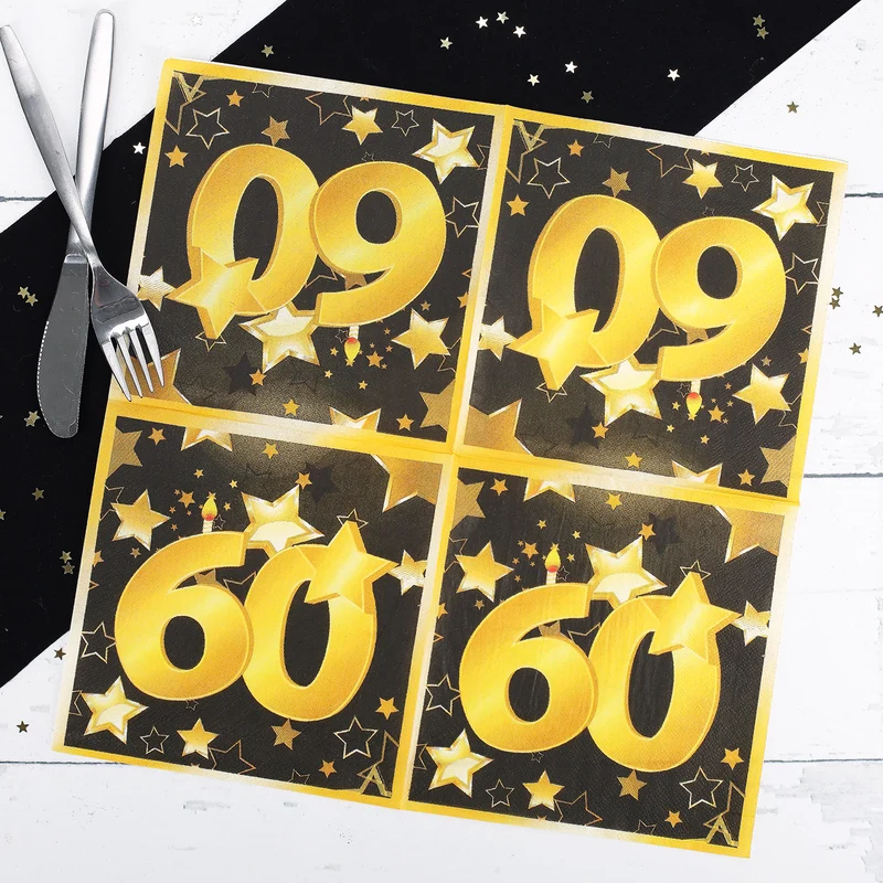 Servietten Star zum 60. Geburtstag