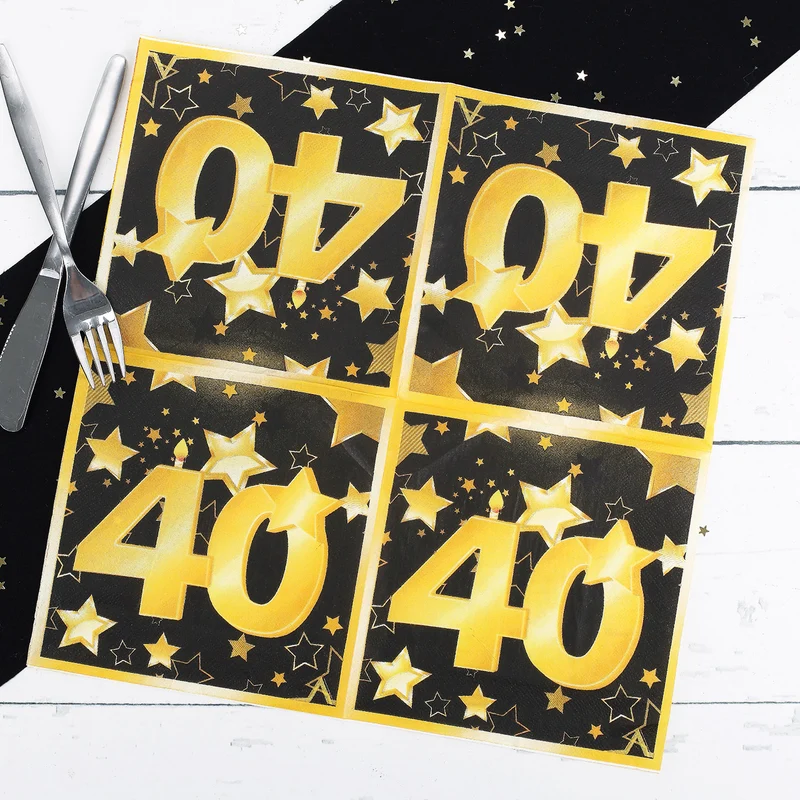 Servietten Star zum 40. Geburtstag