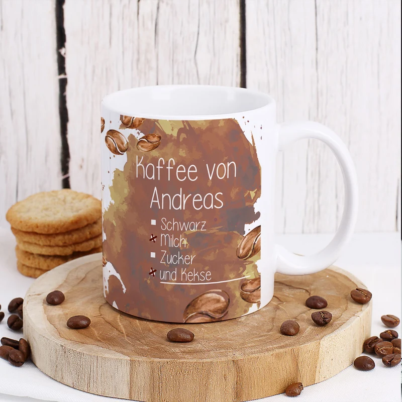 Tasse für Ihren Wunschkaffee - Kaffee schwarz, mit Milch oder Zucker
