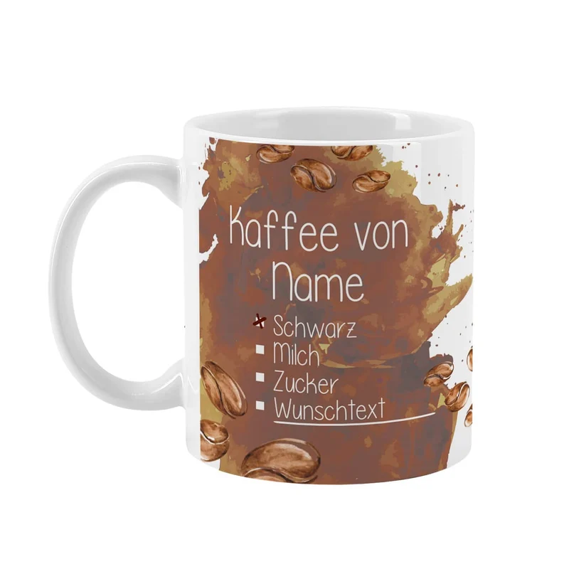 Tasse für Ihren Wunschkaffee - Kaffee schwarz, mit Milch oder Zucker