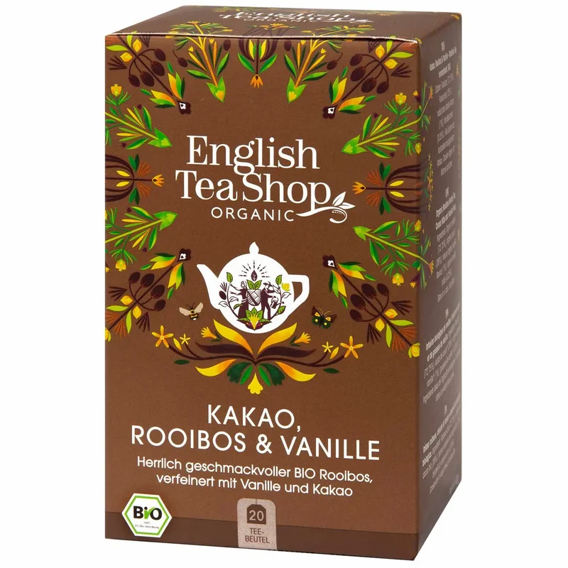 Rooibos-Tee Kakao & Vanille Tee – Sanft-aromatischer Wohlfühltee, 20 Teebeutel