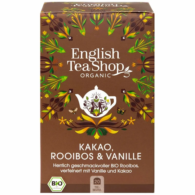 Rooibos-Tee Kakao & Vanille Tee – Sanft-aromatischer Wohlfühltee, 20 Teebeutel