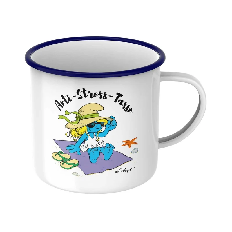 ®Die Schlümpfe Emailletasse "Anti Stress Damen"
