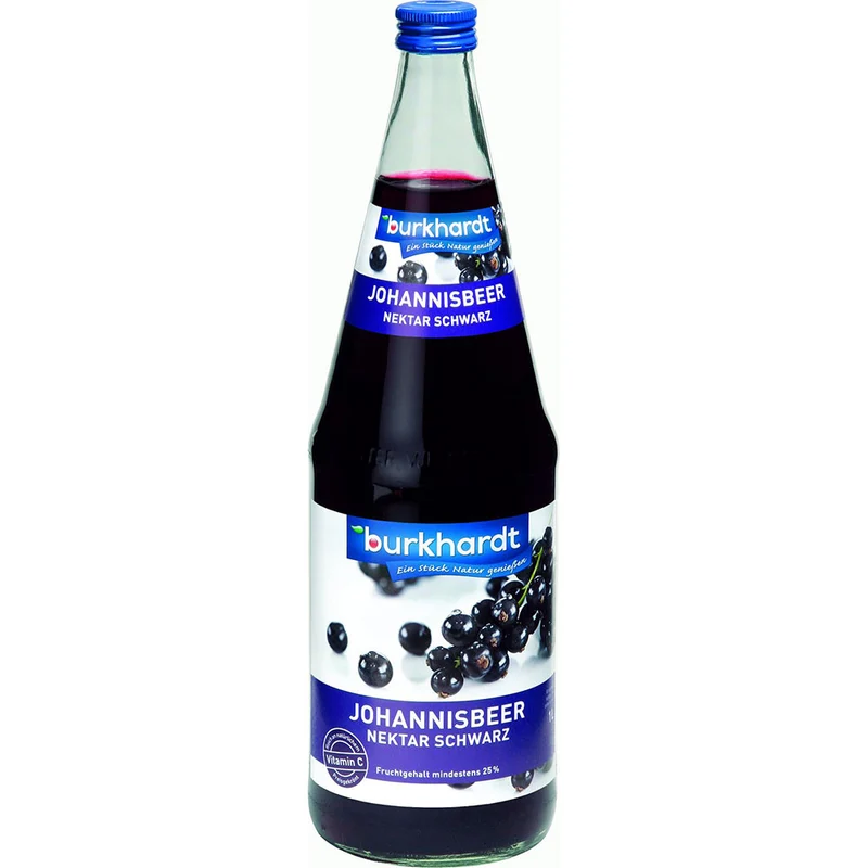 Burkhardt schwarzer Johannisbeernektar 6x 1 Liter (MEHRWEG)