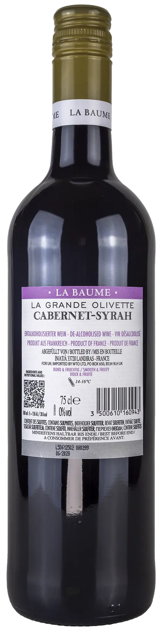 La Grande Olivette Cabernet-Syrah 'La Baume' 0%vol. - Alkoholfrei