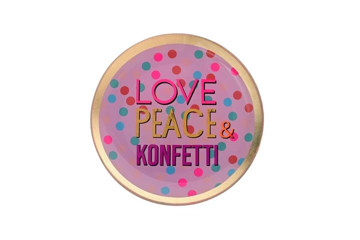 Love plates "Love, Peace & Konfetti"