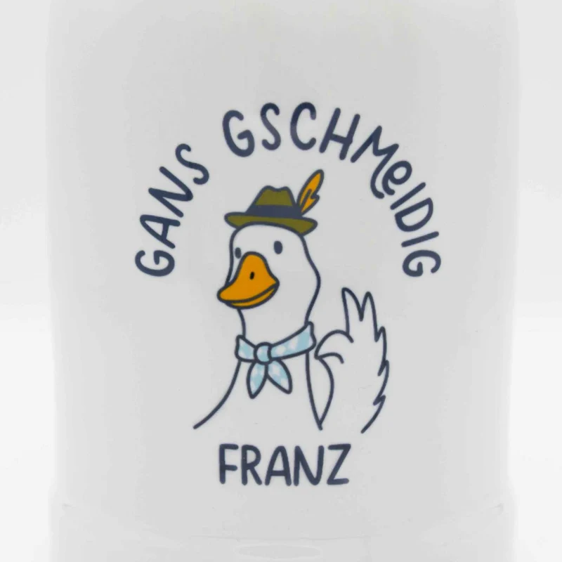 Bierkrug "Gans Gschmeidig" personalisierbar