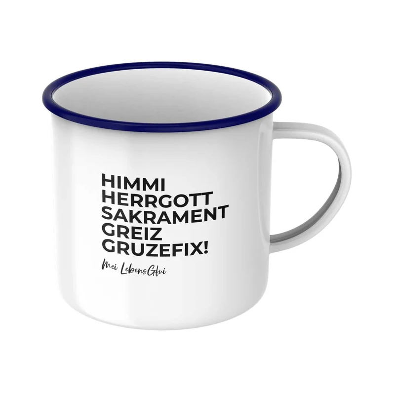 ®Die Schlümpfe Emailletasse "Himme Herrgott"