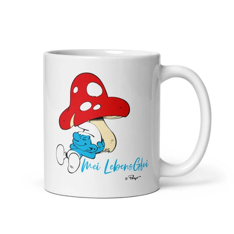 ®Die Schlümpfe Tasse "Do legst di nieda"