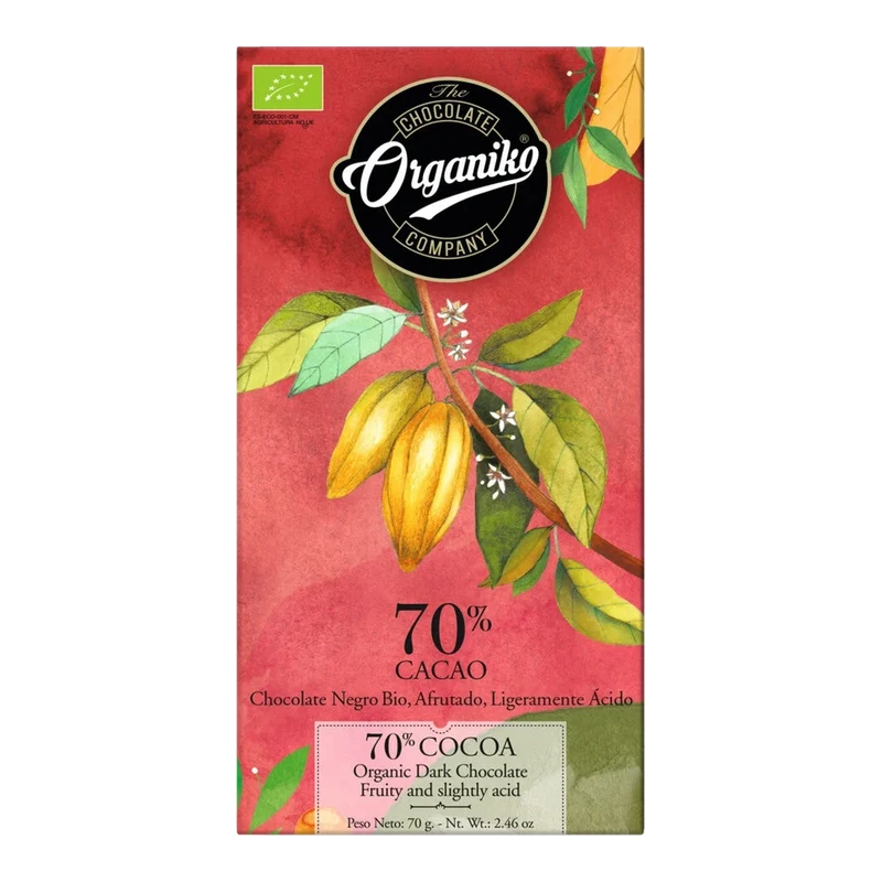 Dark Chocolate 70 % Cocoa Bio, bar