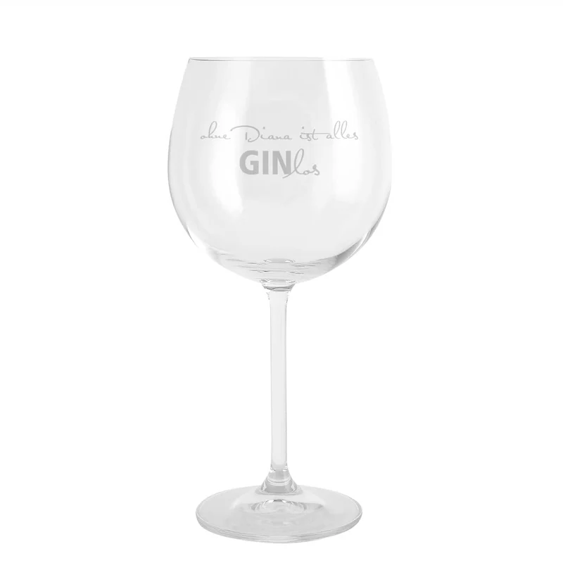 Gin-Glas mit Gravur ohne dich ist alles GINlos mit Wunschname