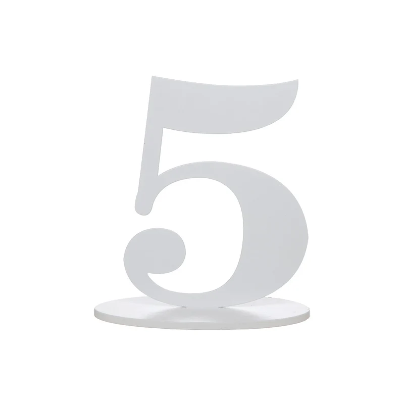 Weiße Dekozahl 5