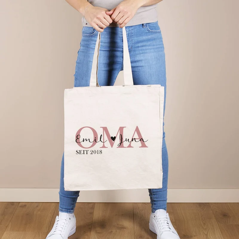 Oma seit - Einkaufsbeutel aus robustem Baumwollstoff