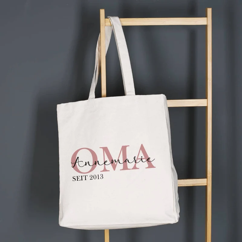 Oma seit - Einkaufsbeutel aus robustem Baumwollstoff
