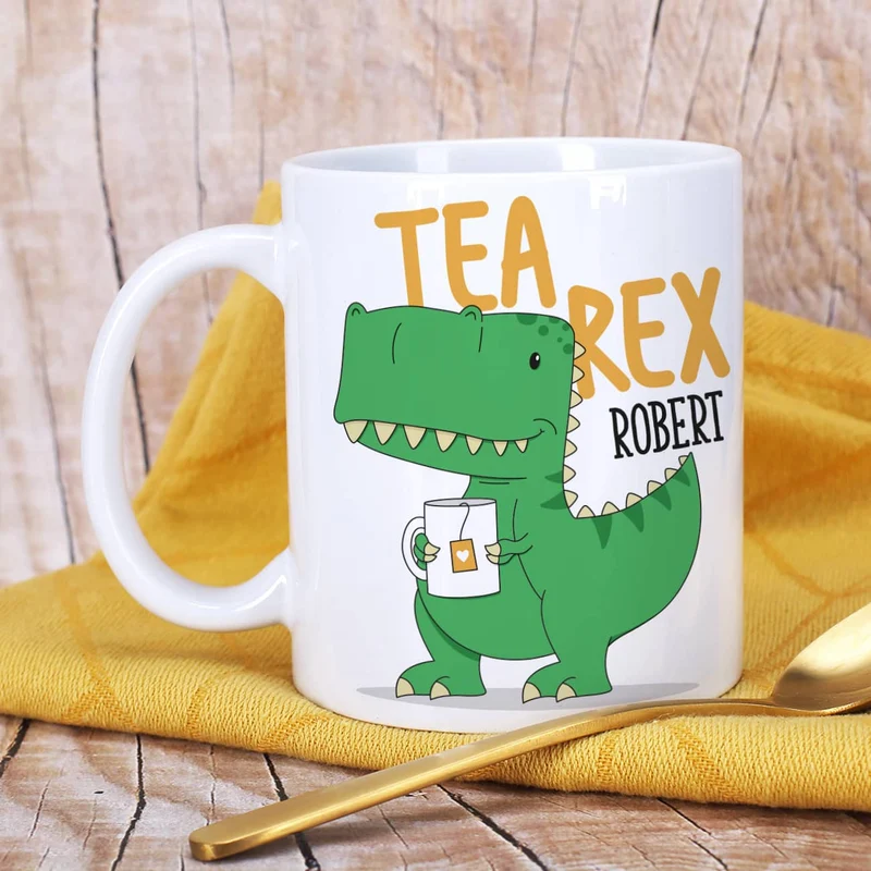 Tea Rex - Tasse mit Namensaufdruck und T-Rex Motiv