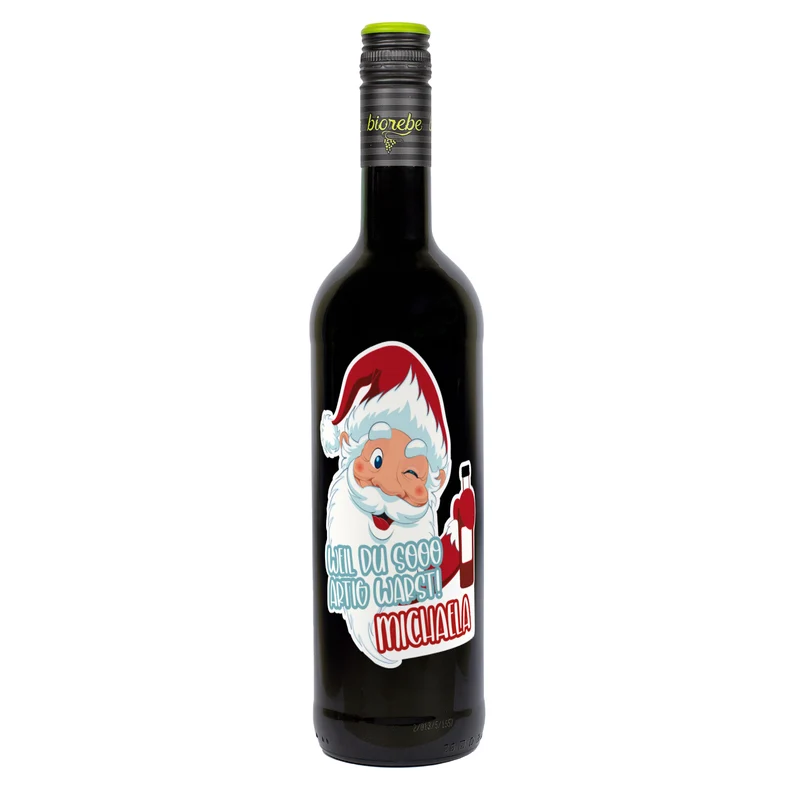 Weil du sooo artig warst! - Weinflasche zu Weihnachten mit Namensaufdruck | Biorebe Wein