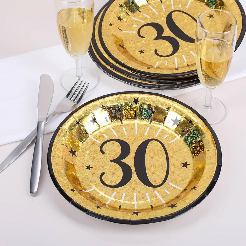 10 Goldene Pappteller zum 30. Geburtstag