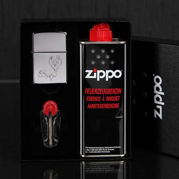 Original Zippo Feuerzeug mit Monogramm und Sternzeichen