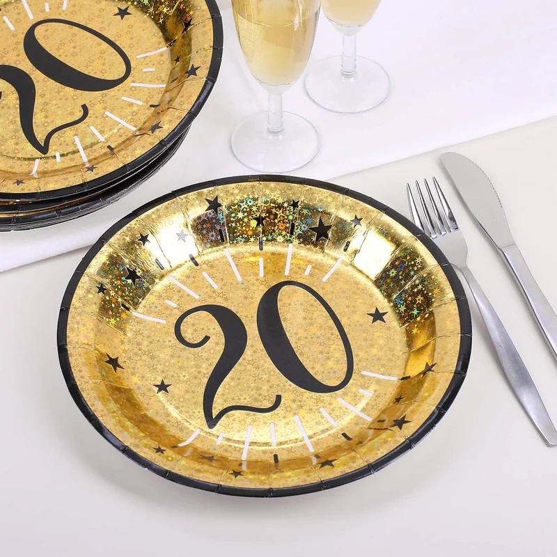 10 Goldene Pappteller zum 20.Geburtstag