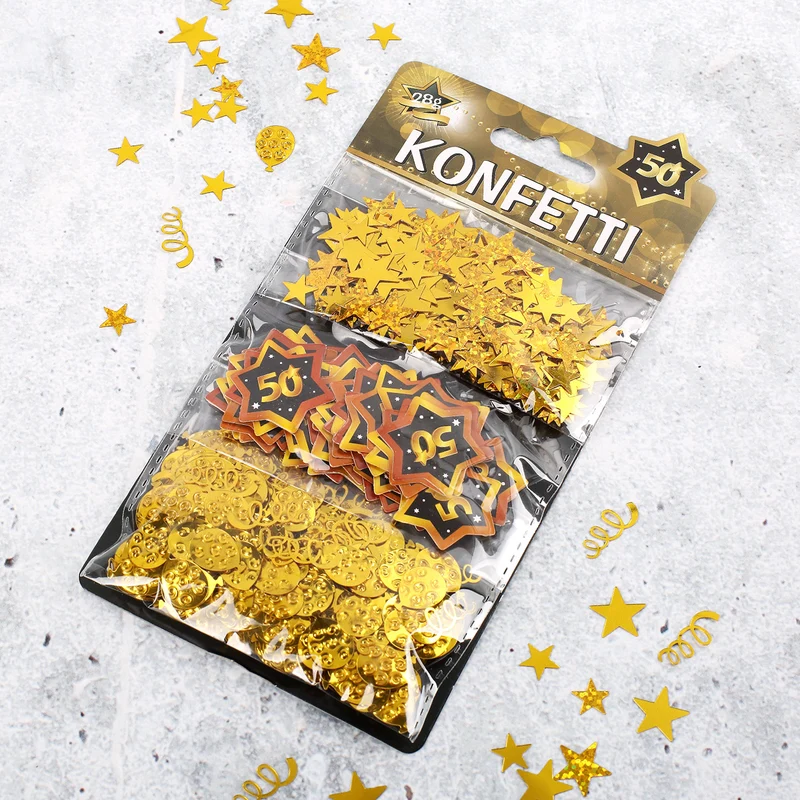 Konfetti 3er Set Star zum 50. Geburtstag