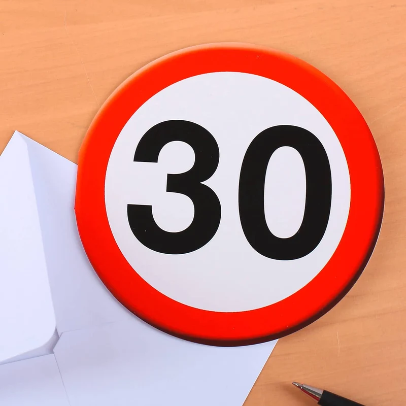 Verkehrszeichen Karte zum 30. Geburtstag