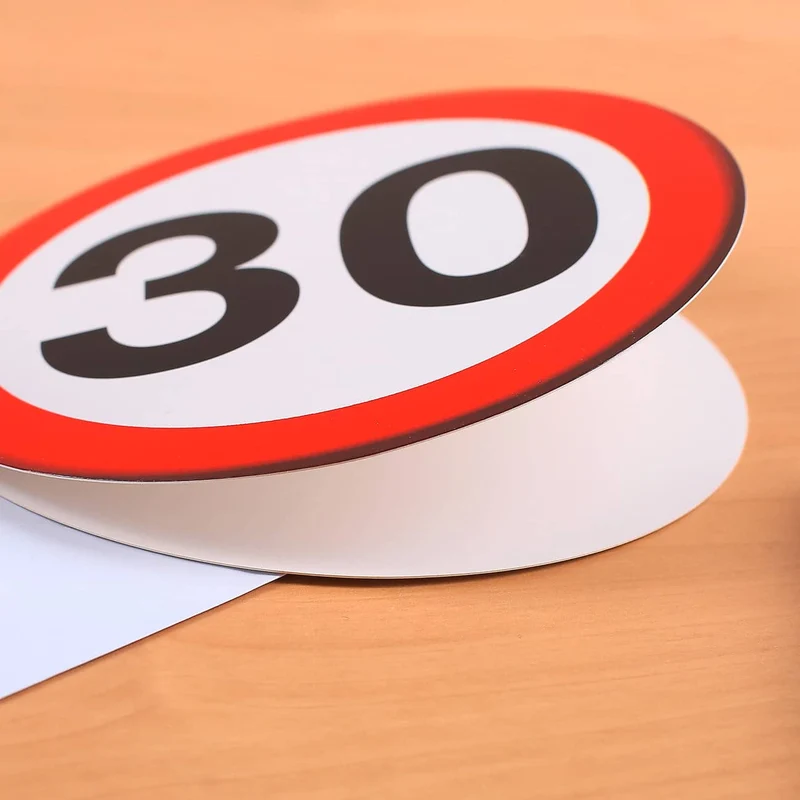 Verkehrszeichen Karte zum 30. Geburtstag