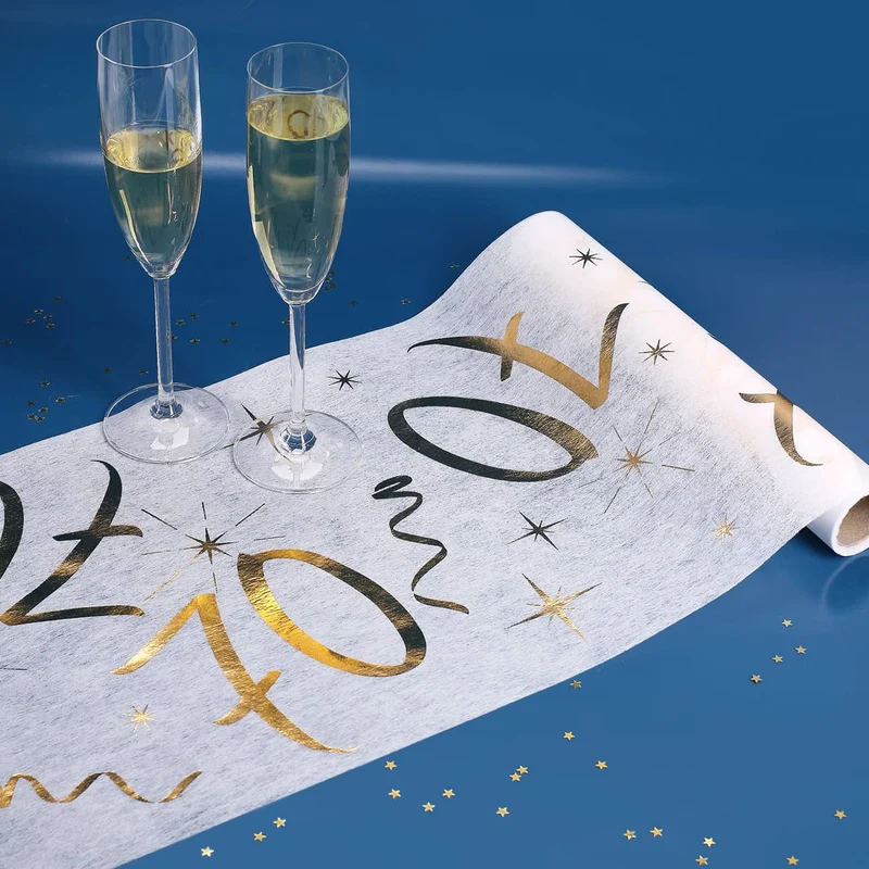 Deko Tischläufer aus Vlies zum 70. Geburtstag - gold