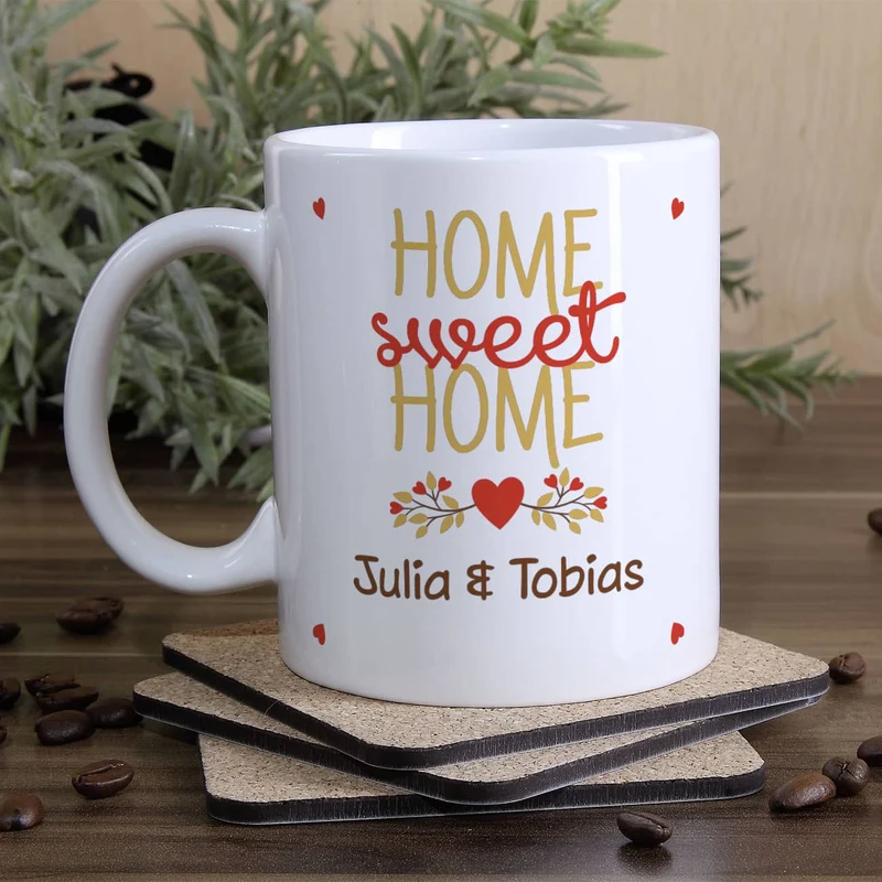 Einzugsgeschenk - Home sweet Home Tasse mit Namen