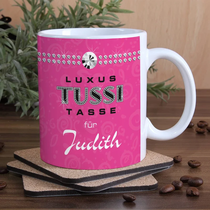 Individuelle Tasse mit Namensaufdruck für die Tussi
