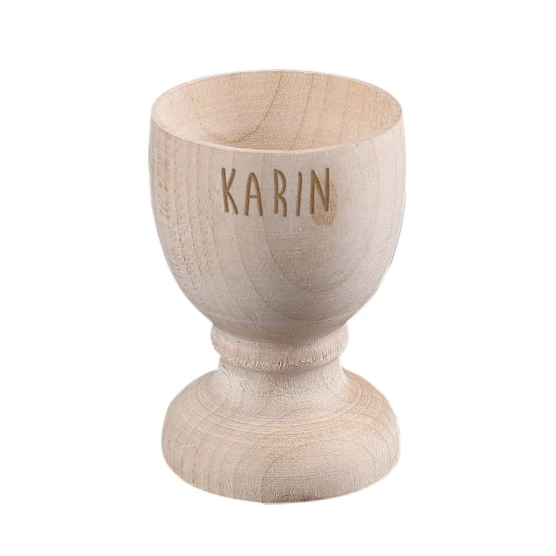 Eierbecher aus Holz mit Name